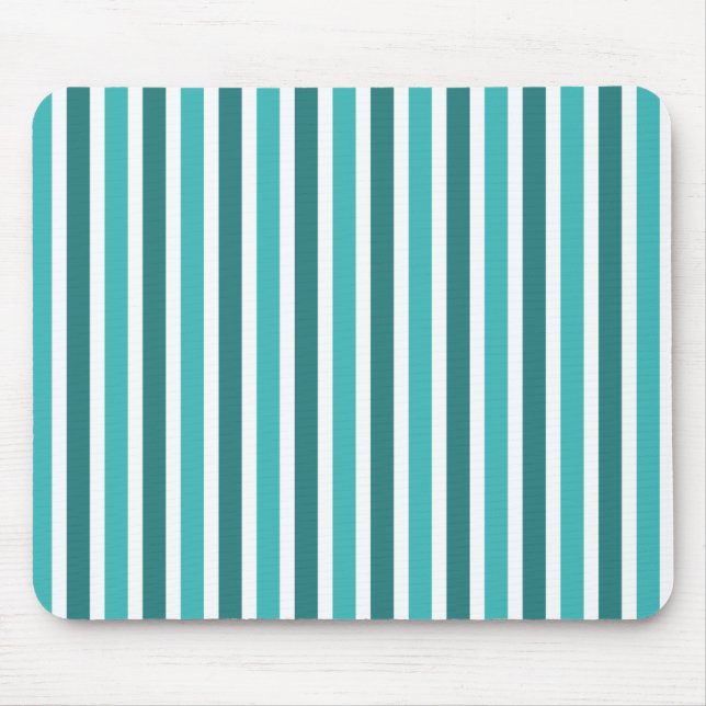 Vertical Stripes Mousepad, Turquoise Mouse Pad (Front)
