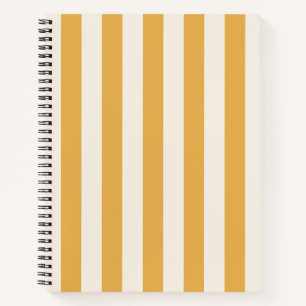 Vertical Stripes Mustard Yellow And White Striped Notebook