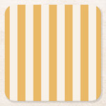 Vertical Stripes Mustard Yellow And White Striped Square Paper Coaster<br><div class="desc">Vertical Stripes – mustard yellow And cream white striped pattern.</div>