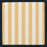 Vertical Stripes Mustard Yellow And White Striped Stone Coaster<br><div class="desc">Vertical Stripes – mustard yellow And cream white striped pattern.</div>