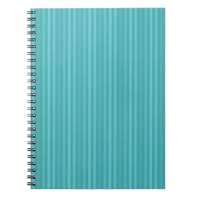 Vertical Stripes Pattern Teal Turquoise Notebook (Front)