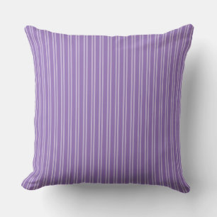 Vertical Stripes: White and Purple Design Cushion