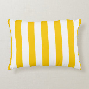 Vertical Stripes Yellow And White Striped Decorative Cushion