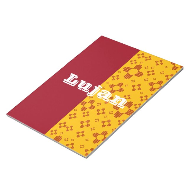 Vertical Stripes Zia Sun Red Yellow New Mexico  Notepad (Angled)