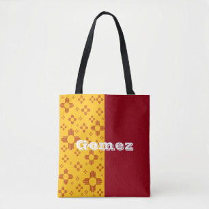 Vertical Stripes Zia Sun Red Yellow New Mexico Tote Bag