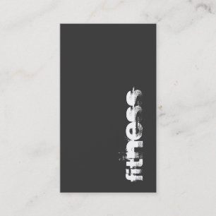 Vertical Stylish Grey Fitness Sport Business Card