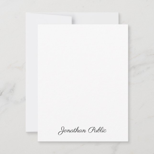 Vertical Stylish Hand Script Text Personalised Card (Front)