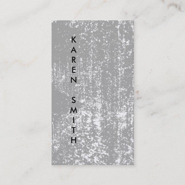 Vertical Text Modern Grunge Style Business Card (Front)