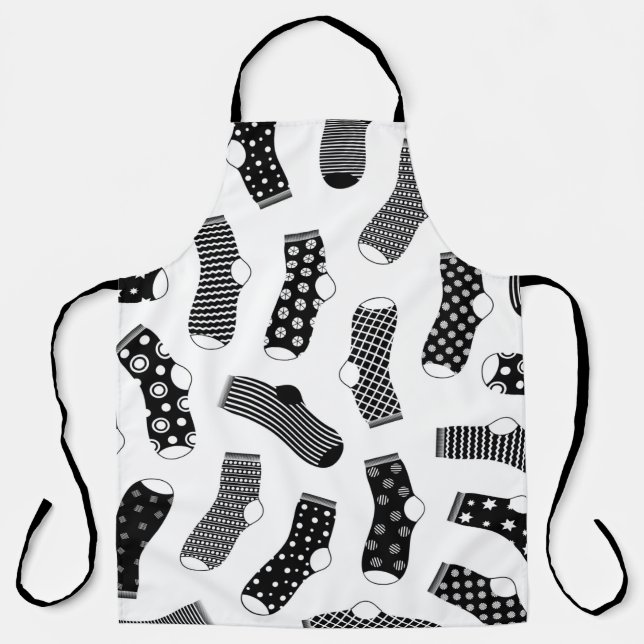 Vertical texture of striped and polka dot socks. B Apron (Front)