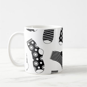 Vertical texture of striped and polka dot socks. B Coffee Mug