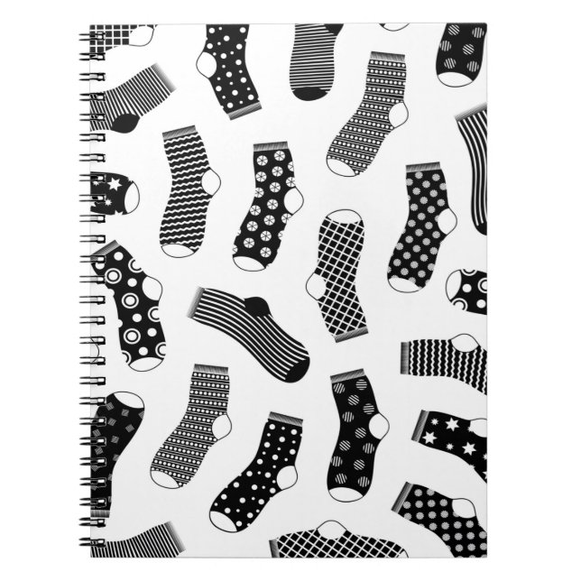 Vertical texture of striped and polka dot socks. B Notebook (Front)