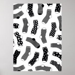 Vertical texture of striped and polka dot socks. B Poster