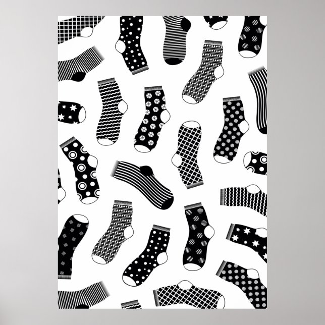 Vertical texture of striped and polka dot socks. B Poster (Front)