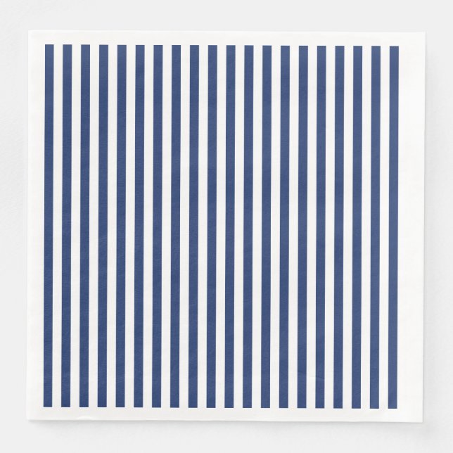 Vertical Thin Navy Stripes Napkin (Front)