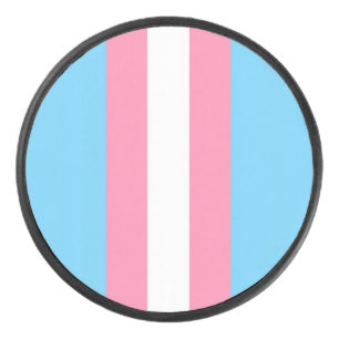 vertical trans flag hockey puck