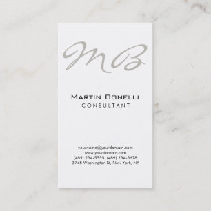 Vertical Trendy Chic Monogram Business Card