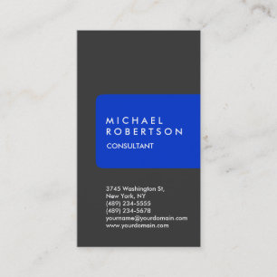 Vertical Trendy Grey Blue Stripe Business Card