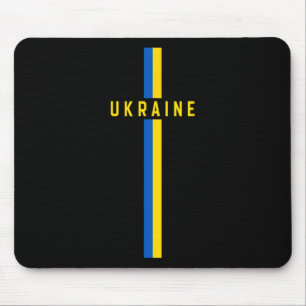 Vertical Ukraine Flag With Text “ukraine” In Capit Mouse Pad