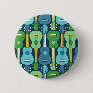Vertical Ukulele Pattern 6 Cm Round Badge
