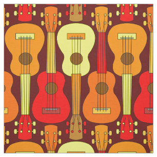Vertical Ukulele Pattern  Fabric