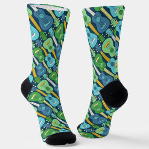 Vertical Ukulele Pattern Socks
