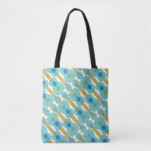 Vertical Ukulele Pattern Tote Bag