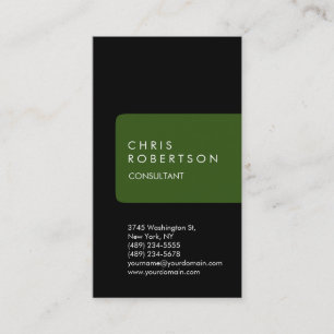 Vertical Unique Black Green Stripe Business Card