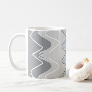 Vertical wavy stripes, different shades of grey coffee mug