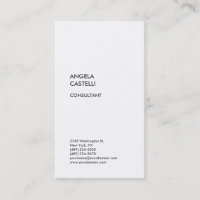 Vertical White Trendy Modern Minimalist Plain Busi