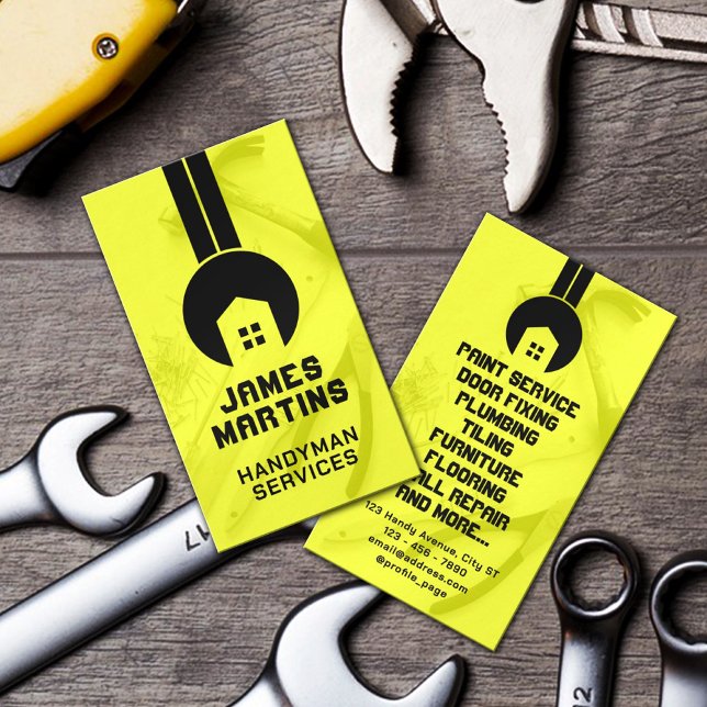 Vertical wrench home handyman  business card (Creator Uploaded)
