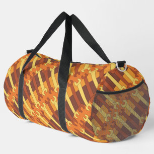 Vertical Wrench Pattern Duffle Bag