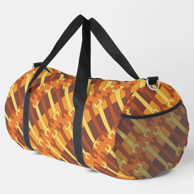 Vertical Wrench Pattern  Duffle Bag (Right Corner)
