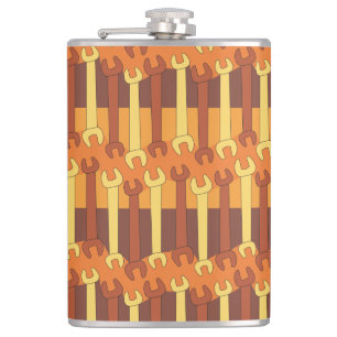 Vertical Wrench Pattern Hip Flask