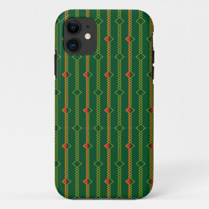Vertical Zigzag Lines Green Digital Paper-72729 iPhone 11 Case