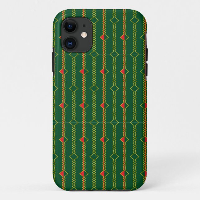 Vertical Zigzag Lines Green Digital Paper-72729 Case-Mate iPhone Case (Back)