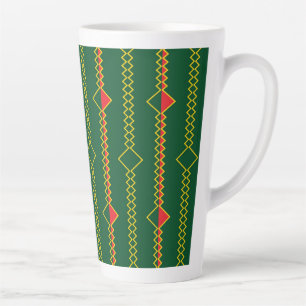 Vertical Zigzag Lines Green Digital Paper-72729 Latte Mug