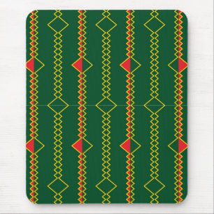 Vertical Zigzag Lines Green Digital Paper Mouse Pad