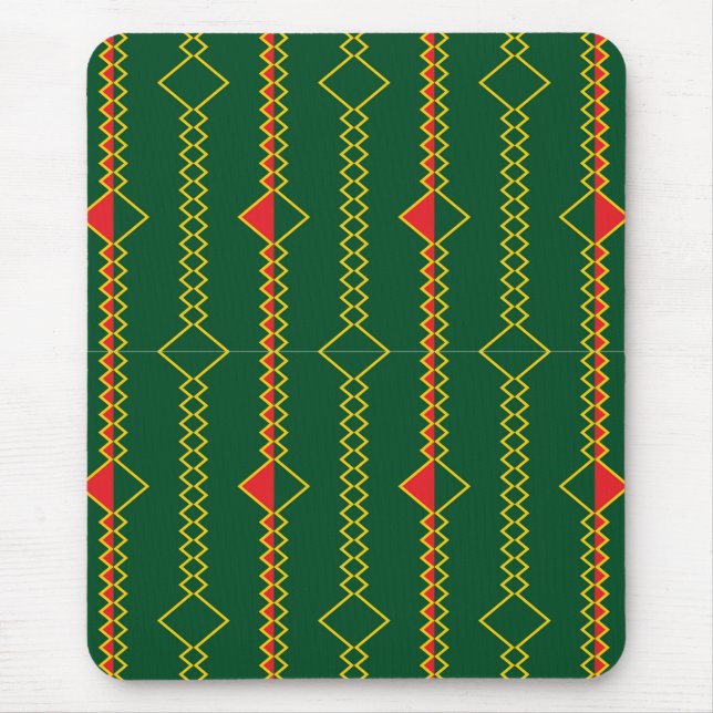 Vertical Zigzag Lines Green Digital Paper  Mouse Pad (Front)