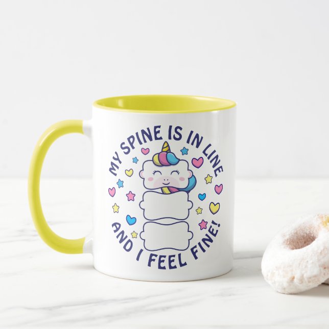 Verticorn™ My Spine Is In Line Mug (With Donut)