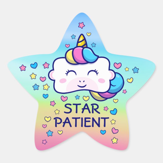 Verticorn™ Star Patient Chiropractic Kids Star Sticker (Front)
