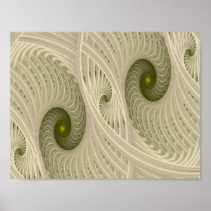 Vertigo Abstract Green Spiral Poster