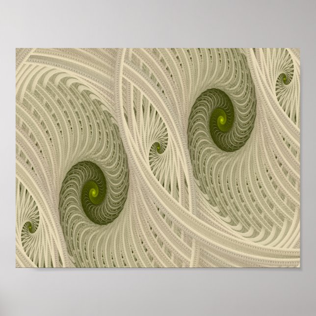 Vertigo Abstract Green Spiral Poster (Front)