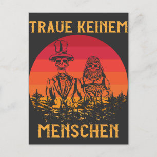 Vertraue keinem Menschen Untote Skelett Zombie Postcard