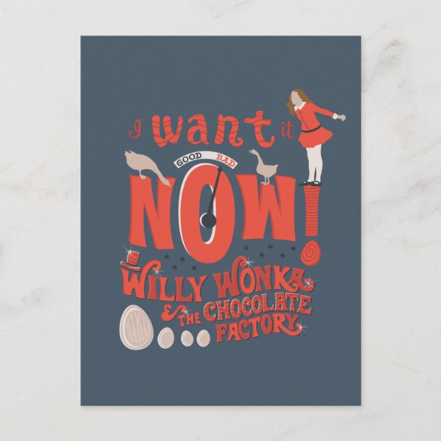 Veruca Salt - I Want It Now! Postcard (Front)