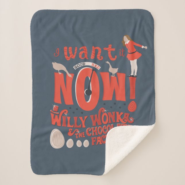 Veruca Salt - I Want It Now! Sherpa Blanket (Front)
