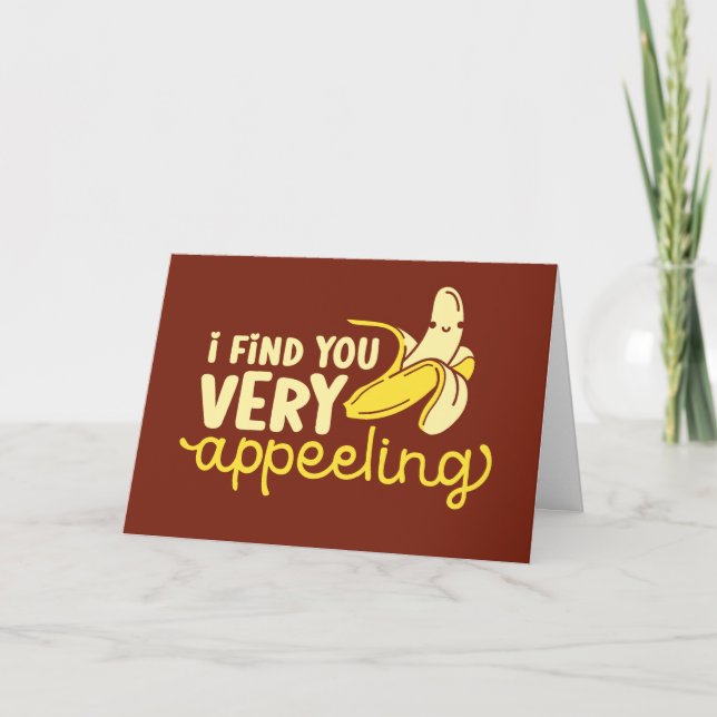 Very Appeeling Cute Banana Funny Valentine's Day Holiday Card (Front)