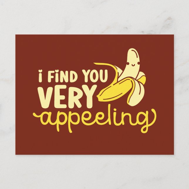 Very Appeeling Cute Banana Funny Valentine's Day Postcard (Front)