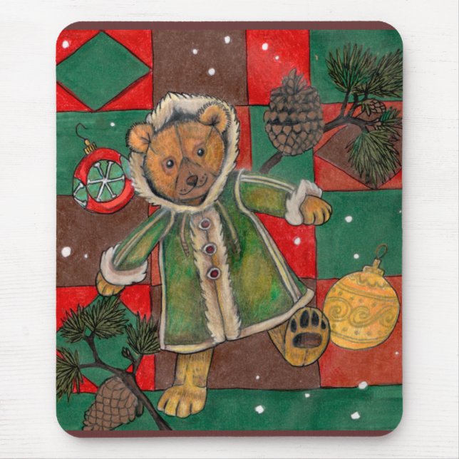 Very Beary Christmas Teddy Mouse Pad (Front)
