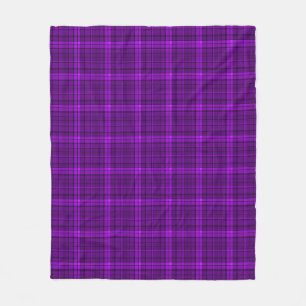 Very beautiful bright chequered pattern of purple fleece blanket