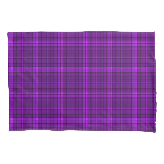 Very beautiful bright chequered pattern of purple  pillowcase (Front)